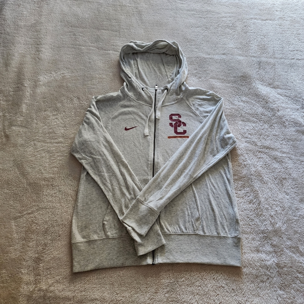 USC Trojans Nike Full-Zip Hoodie, Women's Size Medium, GUC - Gray